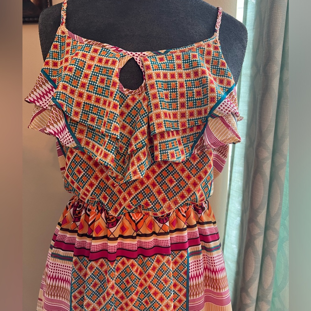 Multicolor Tribal Print Hi Low Dress - Picture 4 of 10